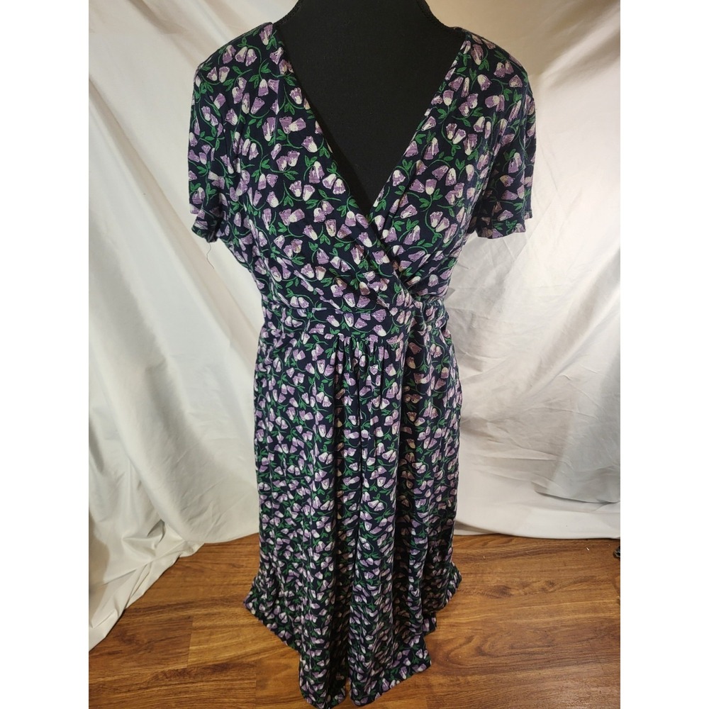 SEASALT DRESS CHAPELLE US 8 Navy Blue FLORAL ORGANIC COTTON